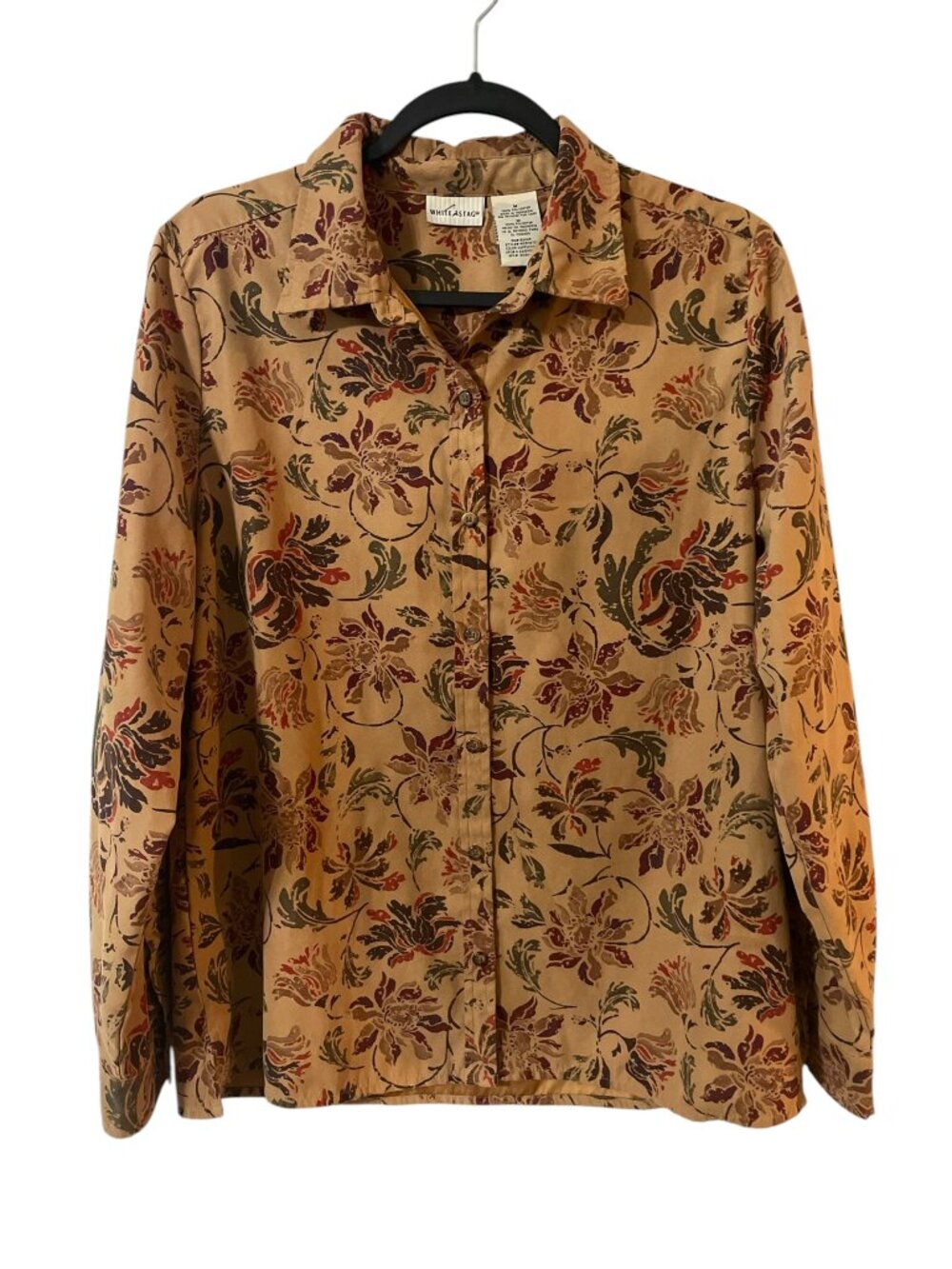 White Stag Long Sleeve Button Down with Lining Brown Cappuccino Women's Medium